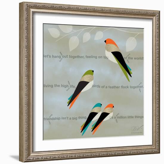 Birds Life - Friendship-Dominique Vari-Framed Premium Giclee Print