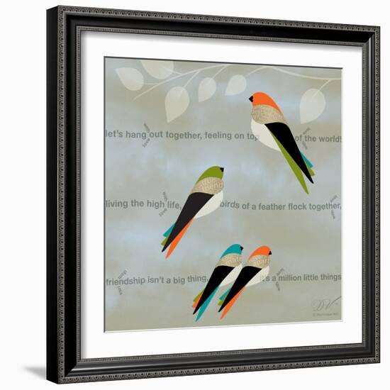 Birds Life - Friendship-Dominique Vari-Framed Premium Giclee Print