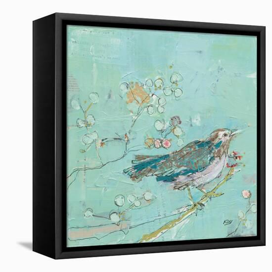 Birds of a Feather with Teal-Kellie Day-Framed Stretched Canvas