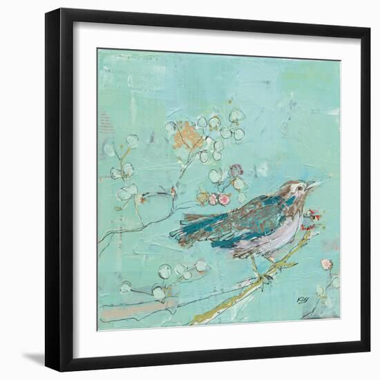 Birds of a Feather with Teal-Kellie Day-Framed Art Print