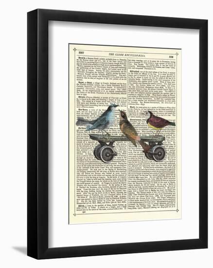 Birds on a Skateboard-Marion Mcconaghie-Framed Art Print