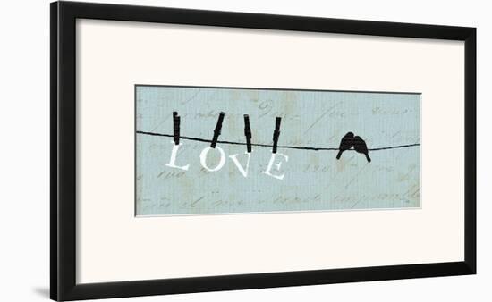 Birds on a Wire - Love-Alain Pelletier-Framed Art Print