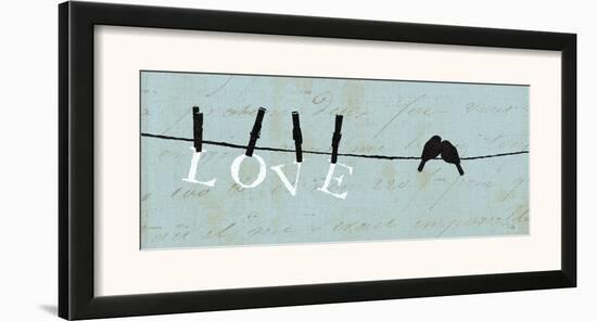 Birds on a Wire - Love-Alain Pelletier-Framed Art Print