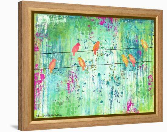 Birds on a Wire-Jennifer McCully-Framed Premier Image Canvas