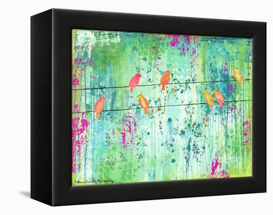 Birds on a Wire-Jennifer McCully-Framed Premier Image Canvas