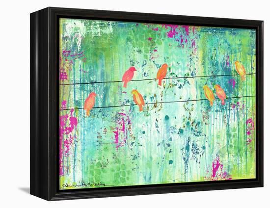 Birds on a Wire-Jennifer McCully-Framed Premier Image Canvas