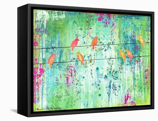 Birds on a Wire-Jennifer McCully-Framed Premier Image Canvas