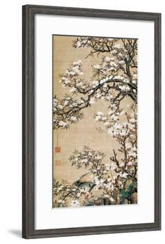 Birds on Aronia Branch-Jakuchu Ito-Framed Premium Giclee Print
