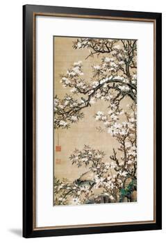 Birds on Aronia Branch-Jakuchu Ito-Framed Premium Giclee Print