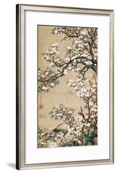 Birds on Aronia Branch-Jakuchu Ito-Framed Premium Giclee Print