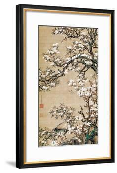 Birds on Aronia Branch-Jakuchu Ito-Framed Premium Giclee Print