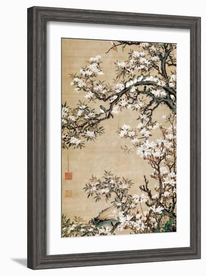 Birds on Aronia Branch-Jakuchu Ito-Framed Giclee Print