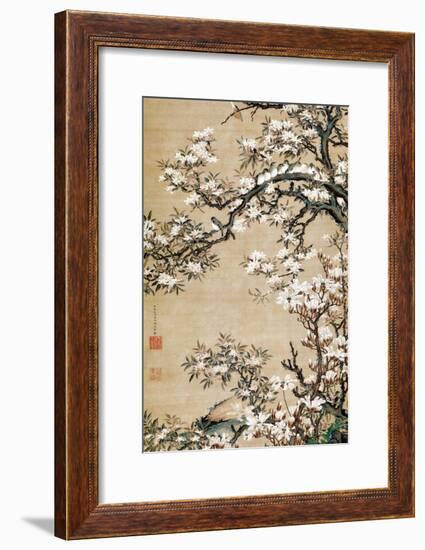 Birds on Aronia Branch-Jakuchu Ito-Framed Giclee Print