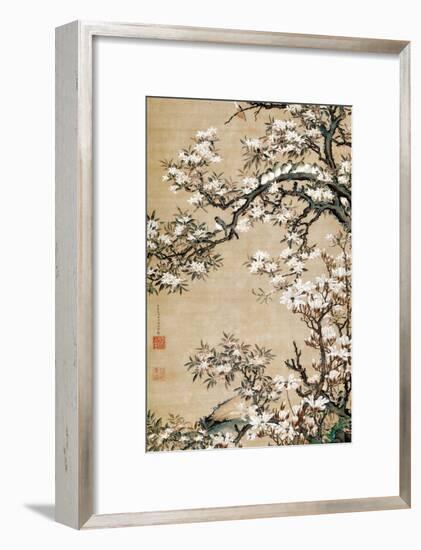 Birds on Aronia Branch-Jakuchu Ito-Framed Giclee Print