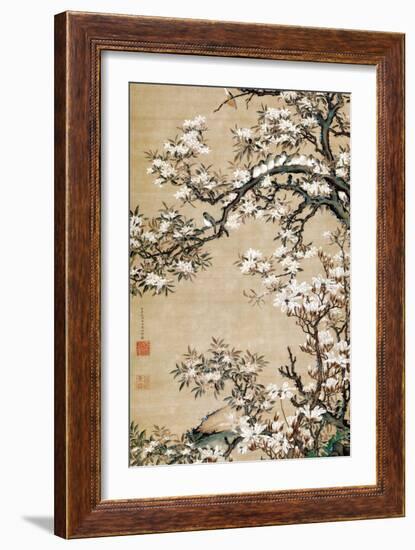 Birds on Aronia Branch-Jakuchu Ito-Framed Giclee Print