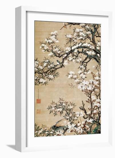 Birds on Aronia Branch-Jakuchu Ito-Framed Giclee Print