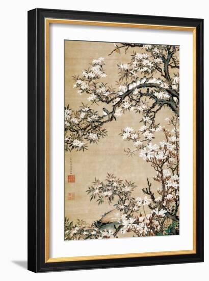 Birds on Aronia Branch-Jakuchu Ito-Framed Giclee Print