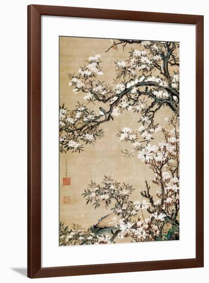 Birds on Aronia Branch-Jakuchu Ito-Framed Giclee Print