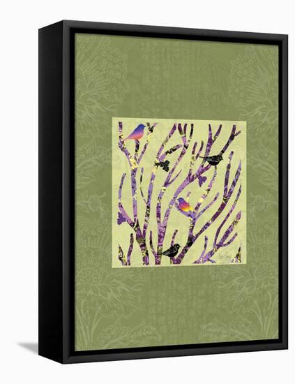 Birds on Branches Vignette-Bee Sturgis-Framed Stretched Canvas