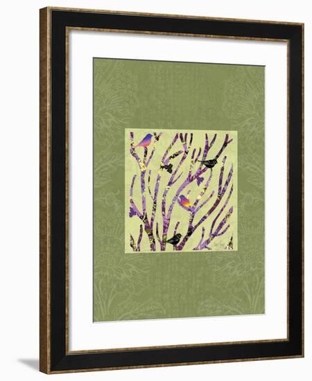 Birds on Branches Vignette-Bee Sturgis-Framed Art Print