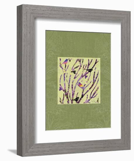 Birds on Branches Vignette-Bee Sturgis-Framed Art Print