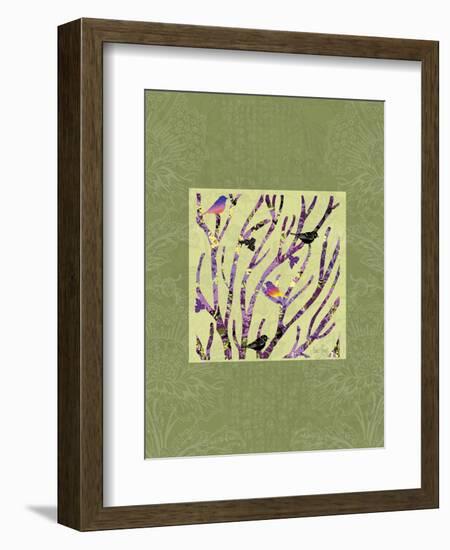 Birds on Branches Vignette-Bee Sturgis-Framed Art Print