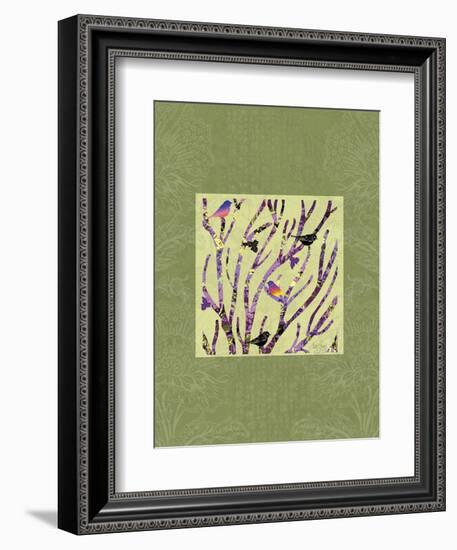 Birds on Branches Vignette-Bee Sturgis-Framed Art Print