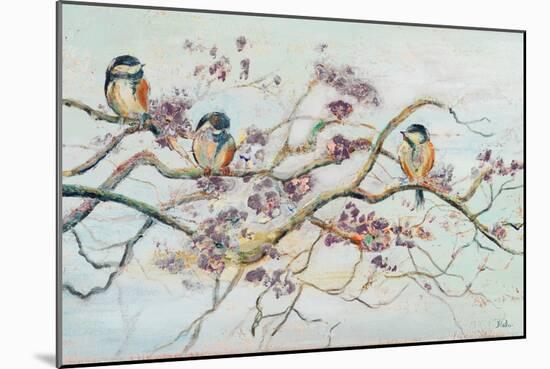 Birds On Cherry Blossom Branch-Patricia Pinto-Mounted Art Print