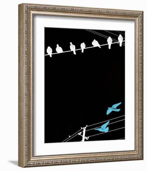 Birds on Power Lines II-Irena Orlov-Framed Art Print