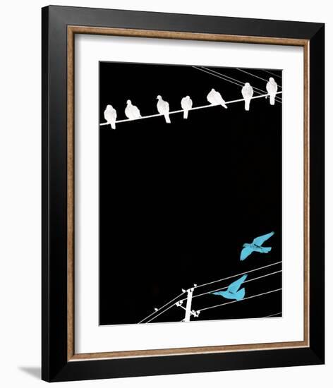 Birds on Power Lines II-Irena Orlov-Framed Art Print