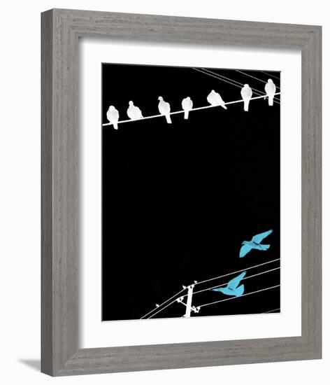 Birds on Power Lines II-Irena Orlov-Framed Art Print