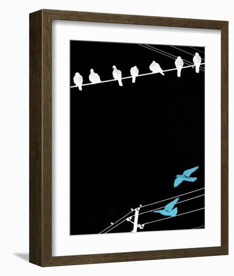 Birds on Power Lines II-Irena Orlov-Framed Art Print