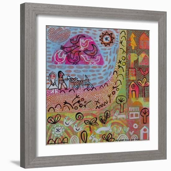 Birds on the Rock 3-Hilke Macintyre-Framed Giclee Print