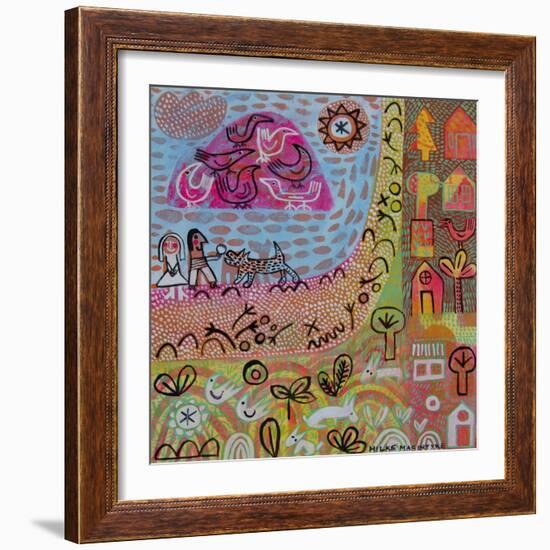 Birds on the Rock 3-Hilke Macintyre-Framed Giclee Print