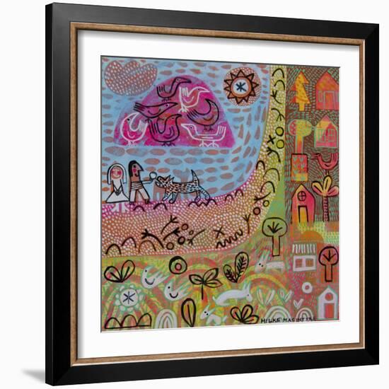 Birds on the Rock 3-Hilke Macintyre-Framed Giclee Print