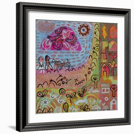 Birds on the Rock 3-Hilke Macintyre-Framed Giclee Print