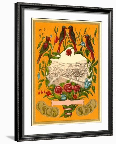 Birds Perched around Factory Scene-null-Framed Art Print