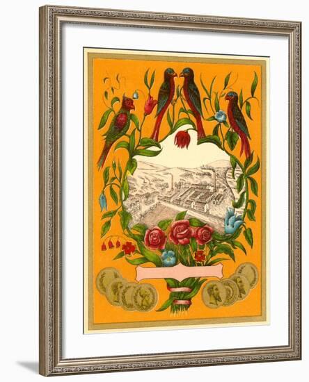 Birds Perched around Factory Scene-null-Framed Art Print