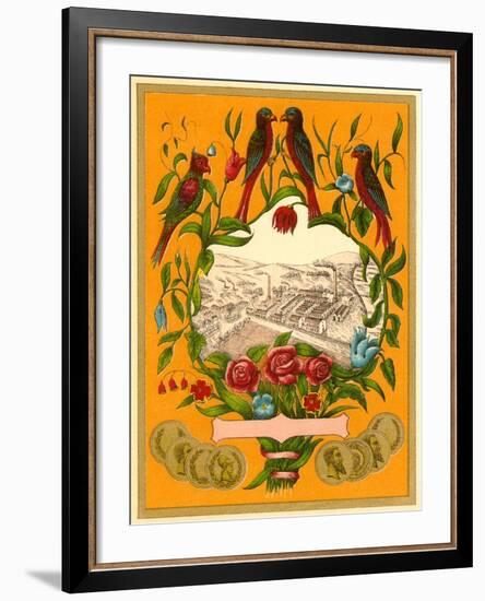 Birds Perched around Factory Scene-null-Framed Art Print