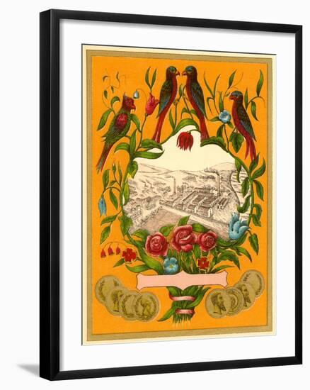 Birds Perched around Factory Scene-null-Framed Art Print