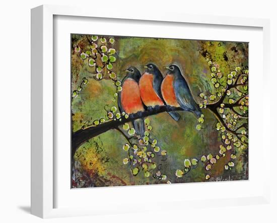 Birds Robins Family Portrait-Blenda Tyvoll-Framed Art Print