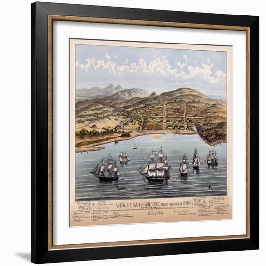 Birdseye View Of San Francisco 1847-Vintage Lavoie-Framed Giclee Print