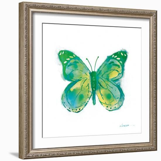 Birdsong Garden Butterfly I on White-Shirley Novak-Framed Art Print