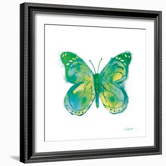 Birdsong Garden Butterfly I on White-Shirley Novak-Framed Art Print