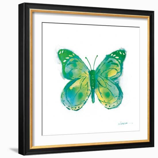 Birdsong Garden Butterfly I on White-Shirley Novak-Framed Art Print