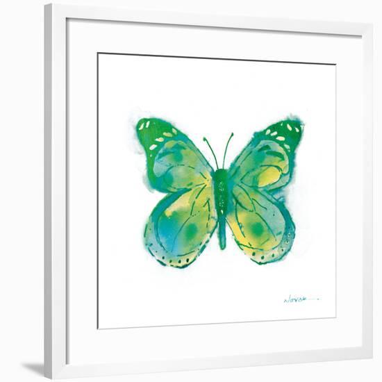 Birdsong Garden Butterfly I on White-Shirley Novak-Framed Art Print