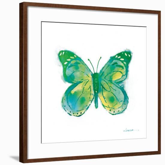 Birdsong Garden Butterfly I on White-Shirley Novak-Framed Art Print