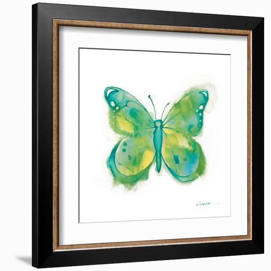 Birdsong Garden Butterfly II on White-Shirley Novak-Framed Art Print