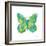 Birdsong Garden Butterfly II on White-Shirley Novak-Framed Art Print