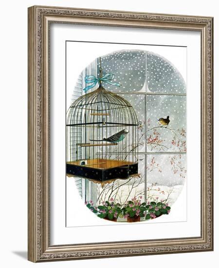 "Birdtalk," January 6, 1962-Gyo Fujikawa-Framed Giclee Print